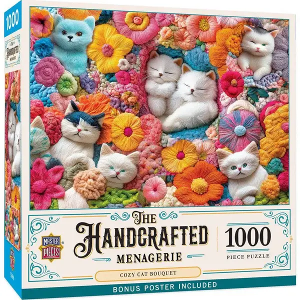 72631 The Handcrafted Menagerie Cozy Cat Bouquet 1000 Piece Puzzle