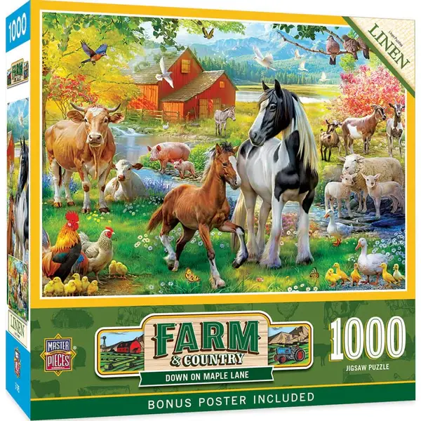 72643 Farm & Country Down on Maple Lane 1000 Piece Puzzle