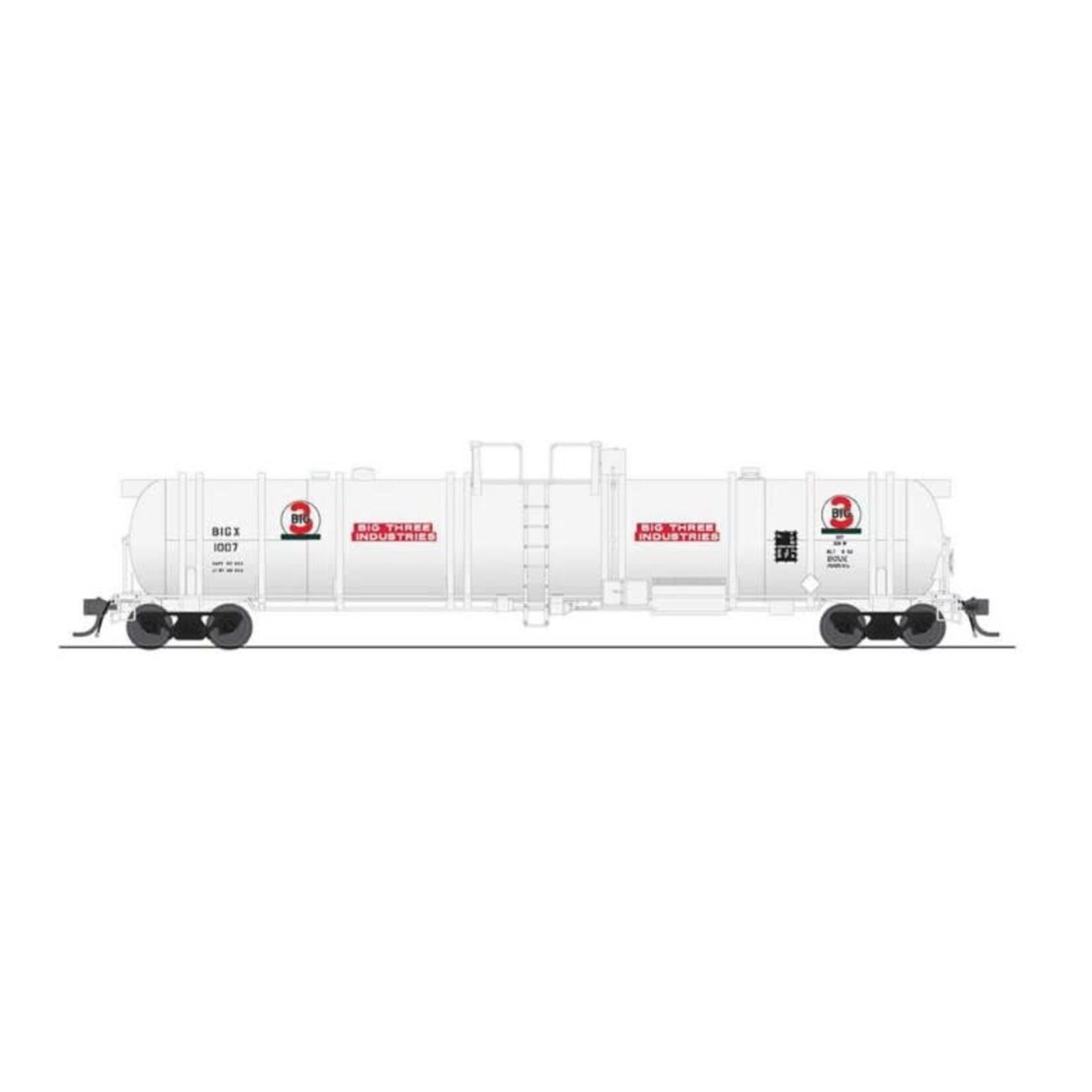 Broadway Limited 6314 HO Cryogenic Tank Car Big 3 Welding Equipment 2 Pk