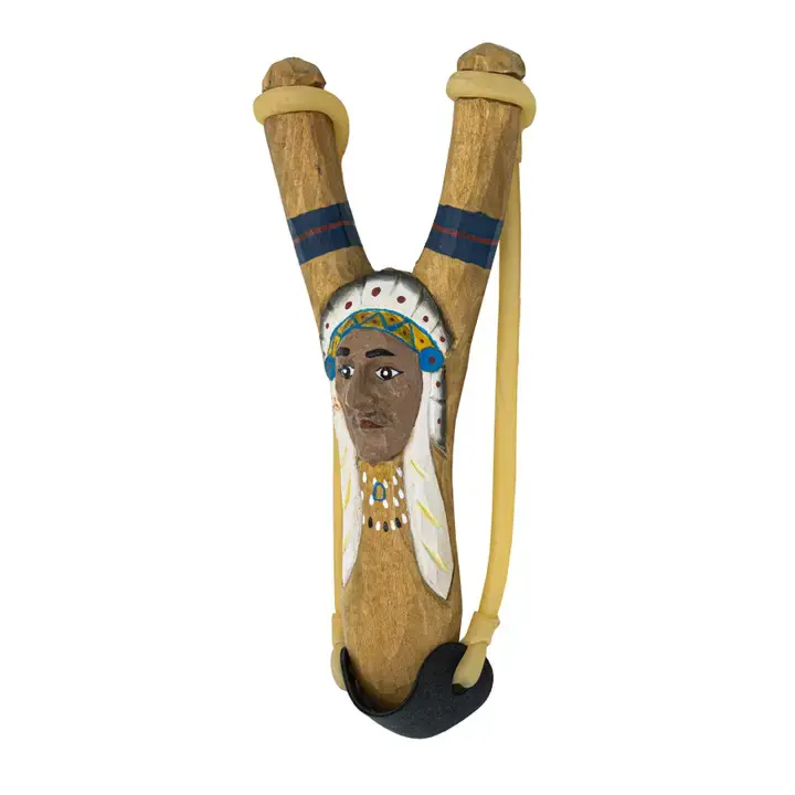Indian Chief Wooden Animal Slingshot
