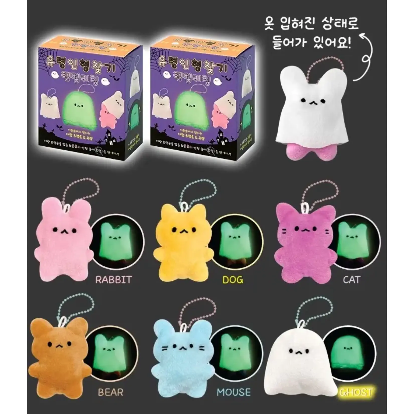 K-Wonderland Glow in the Dark Ghost Plush Keychain Mystery