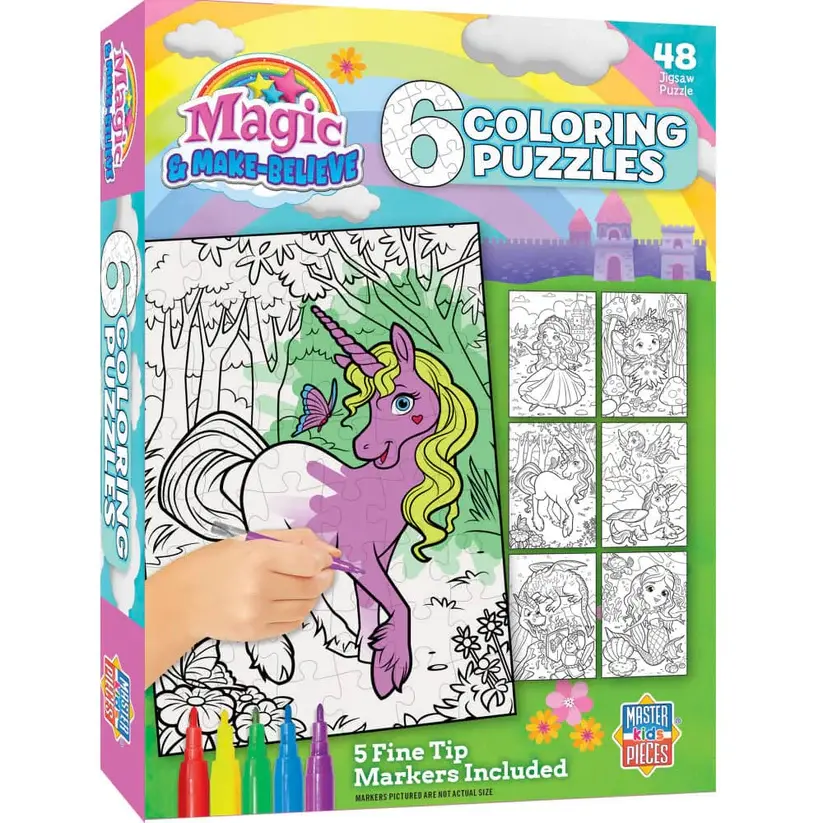 12672 Magic and Make Believe 6 Pack Color Your Own Puzzles