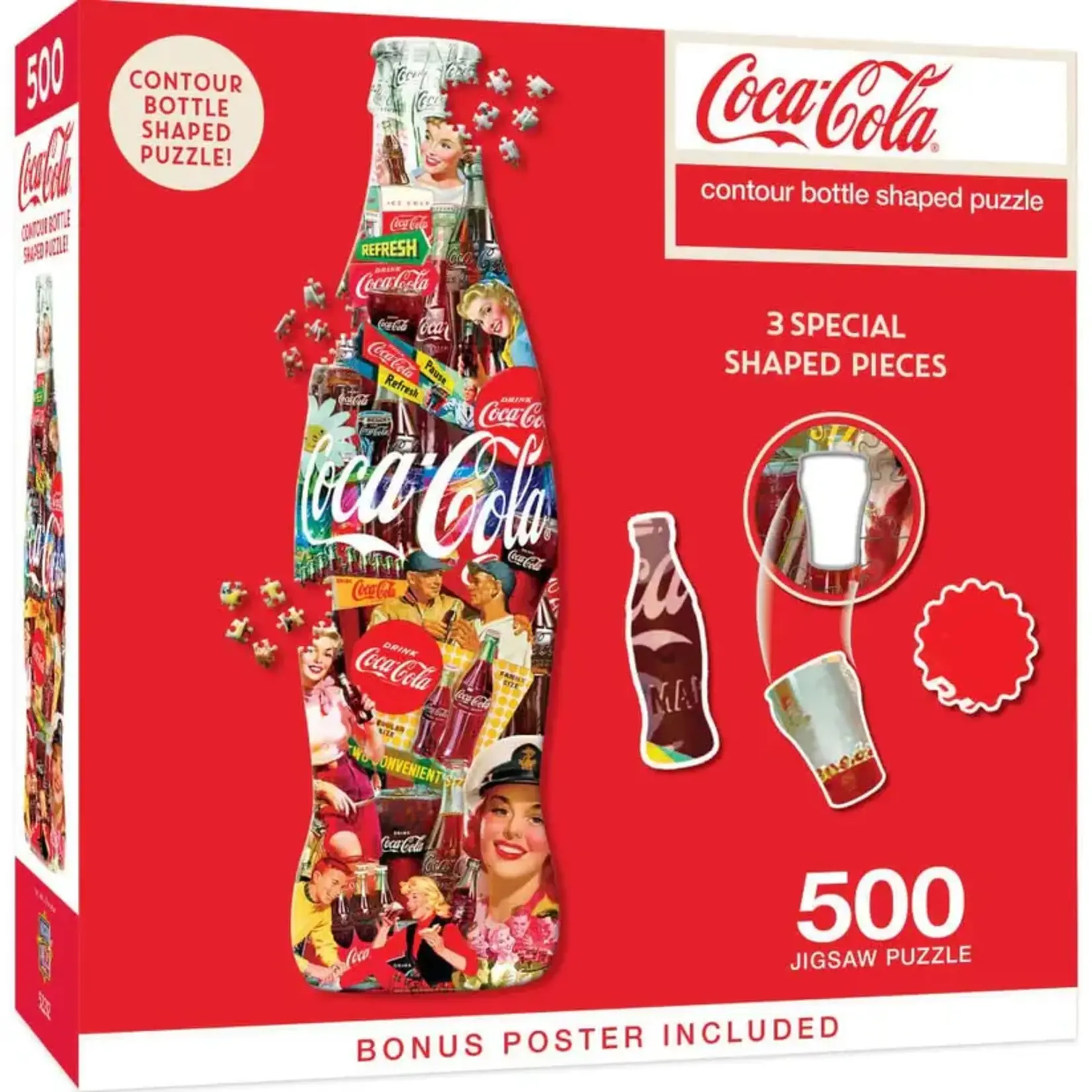 MasterPieces 32642 Coke Bottle Shaped 500 Piece Puzzle
