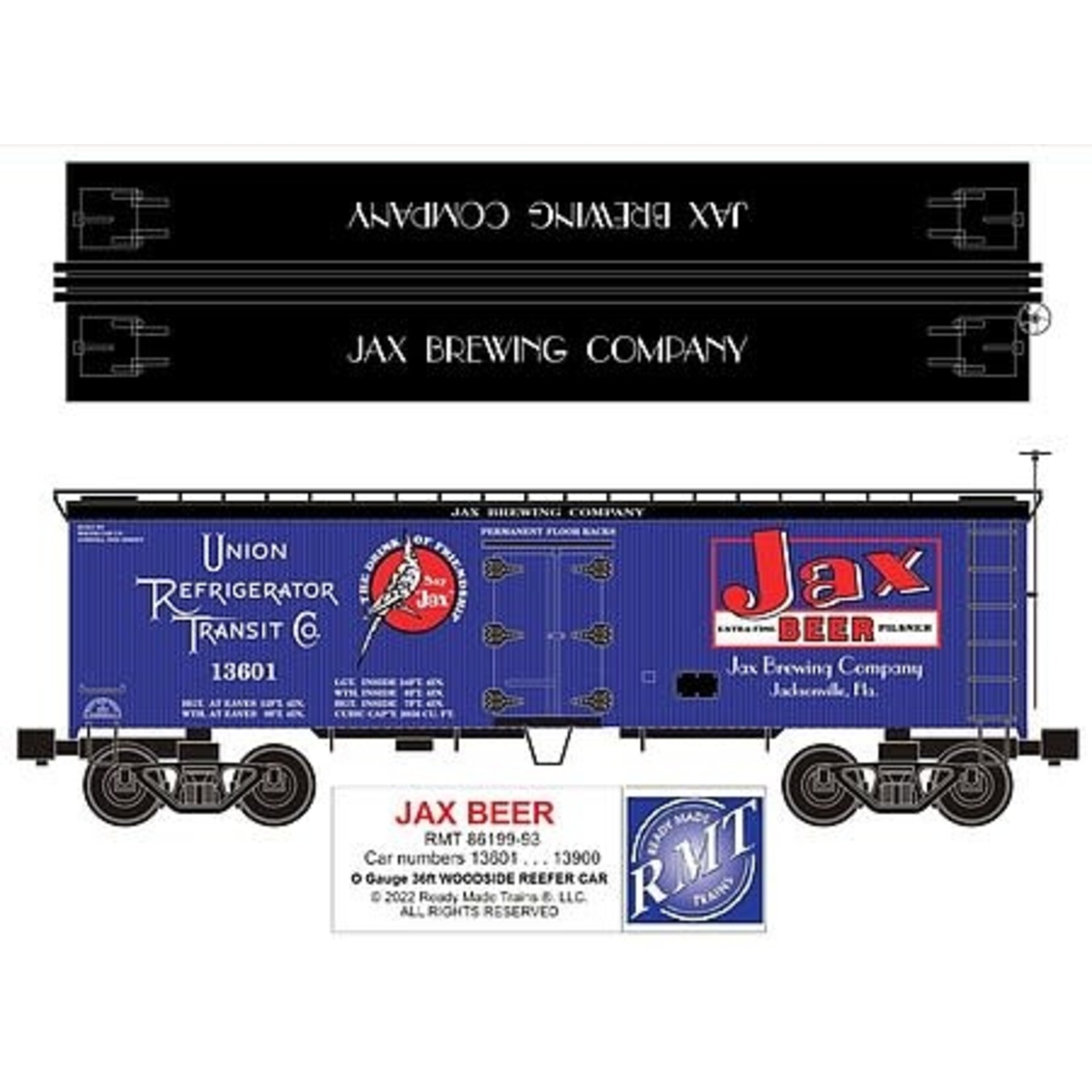 Ready Made Trains 8619993 O Woodside Reefer Jax Beer