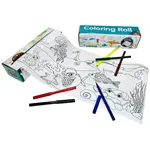 Streamlined Imagined Coloring Roll Underwater World Small With 6pcs Markers