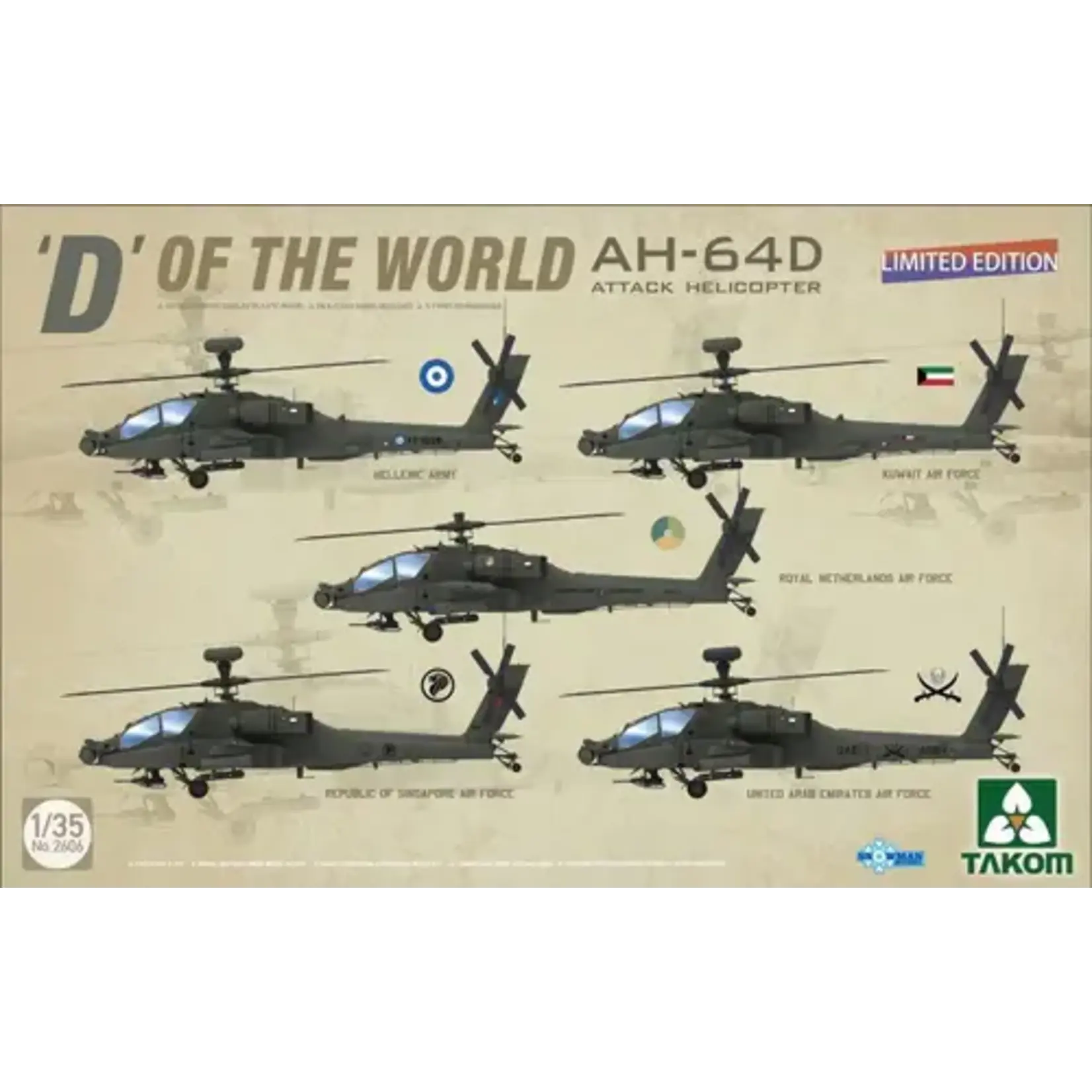 Takom 2606 1/35 AH64D Attack Helicopter Ltd