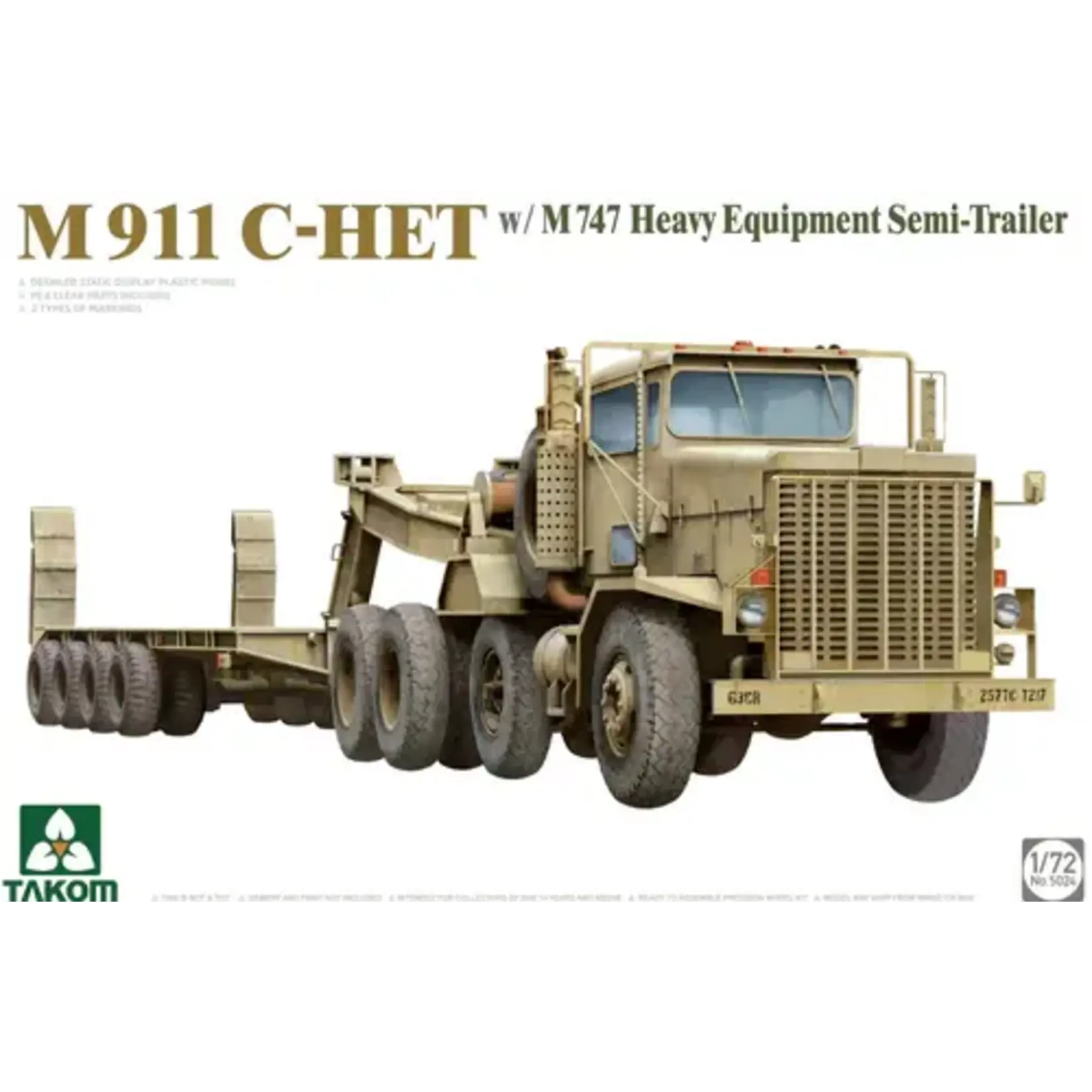 Takom 5024 1/72 M911 C-HET Tractor w M747 Heavy Equipment Semi Trailer