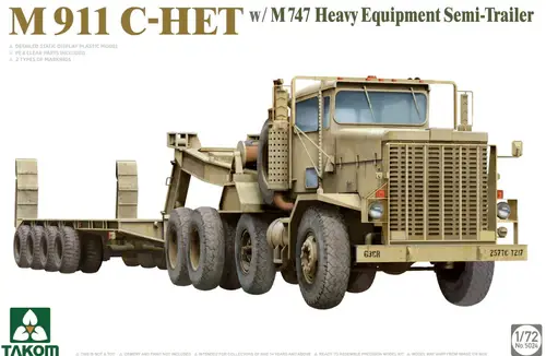 5024 1/72 M911 C-HET Tractor w M747 Heavy Equipment Semi Trailer