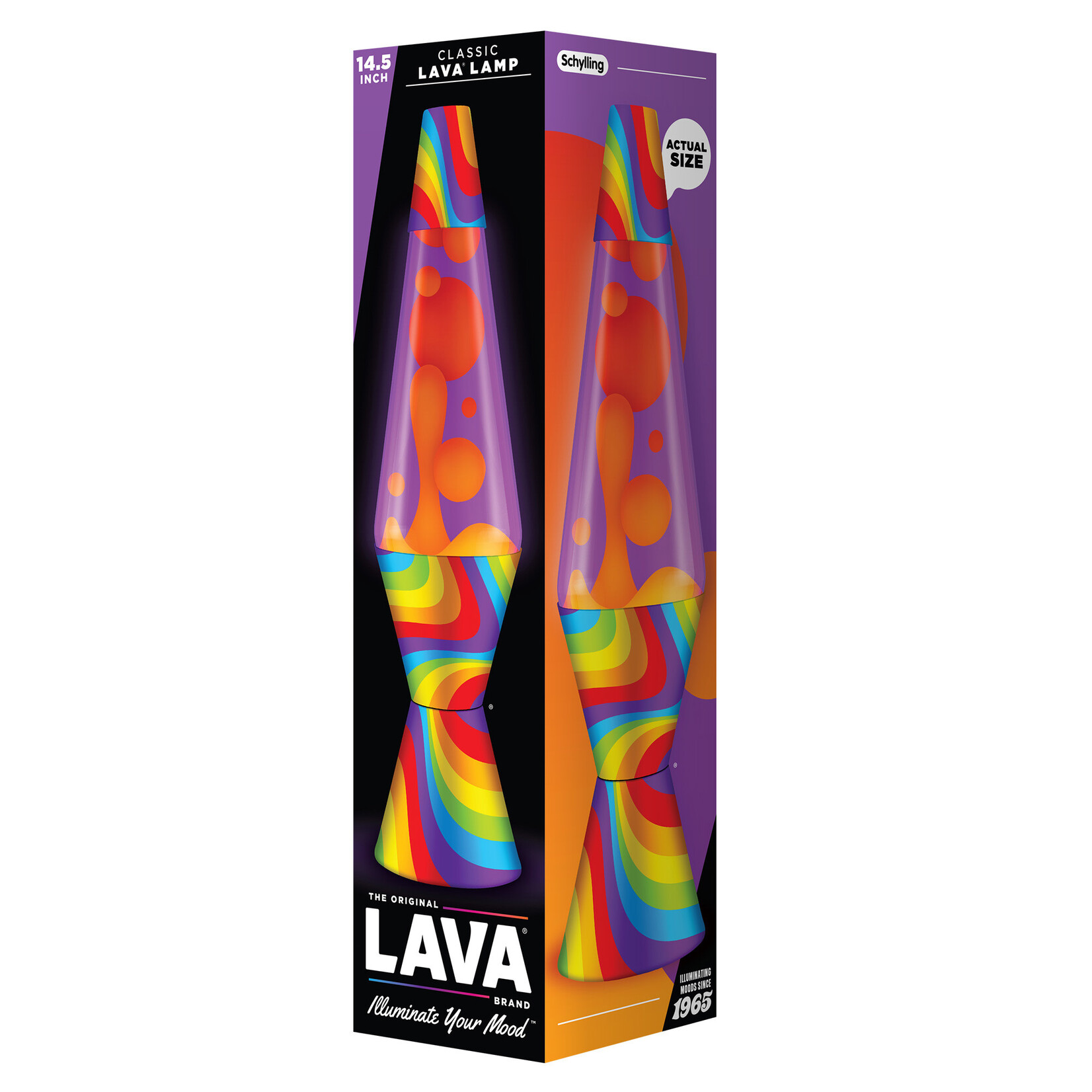 Schylling 2090 Lava Lamp Flowing Color Bands- Yellow/Purple 14.5"
