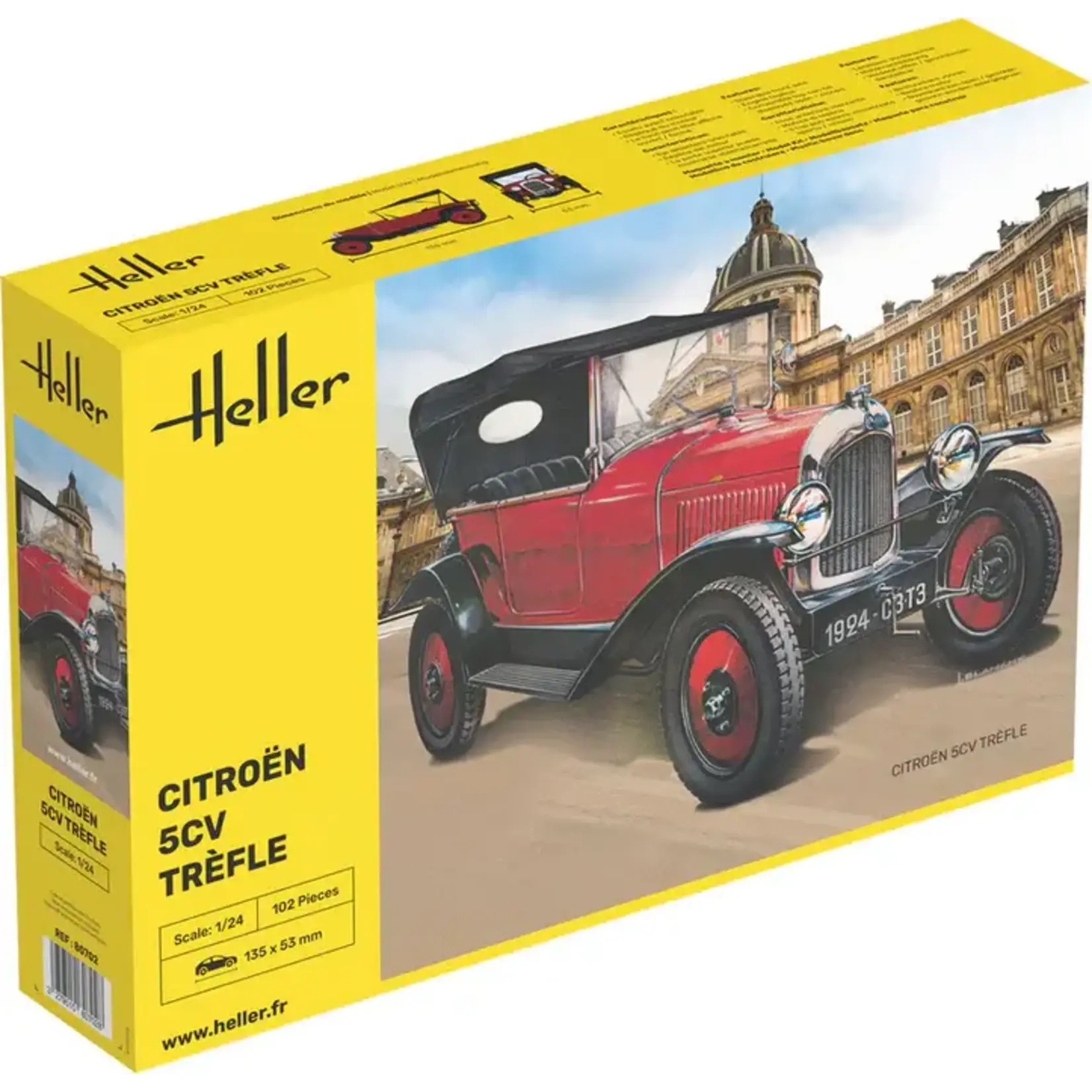 Heller 80702 1/24 Citroen 5CV Trefle Vintage Car