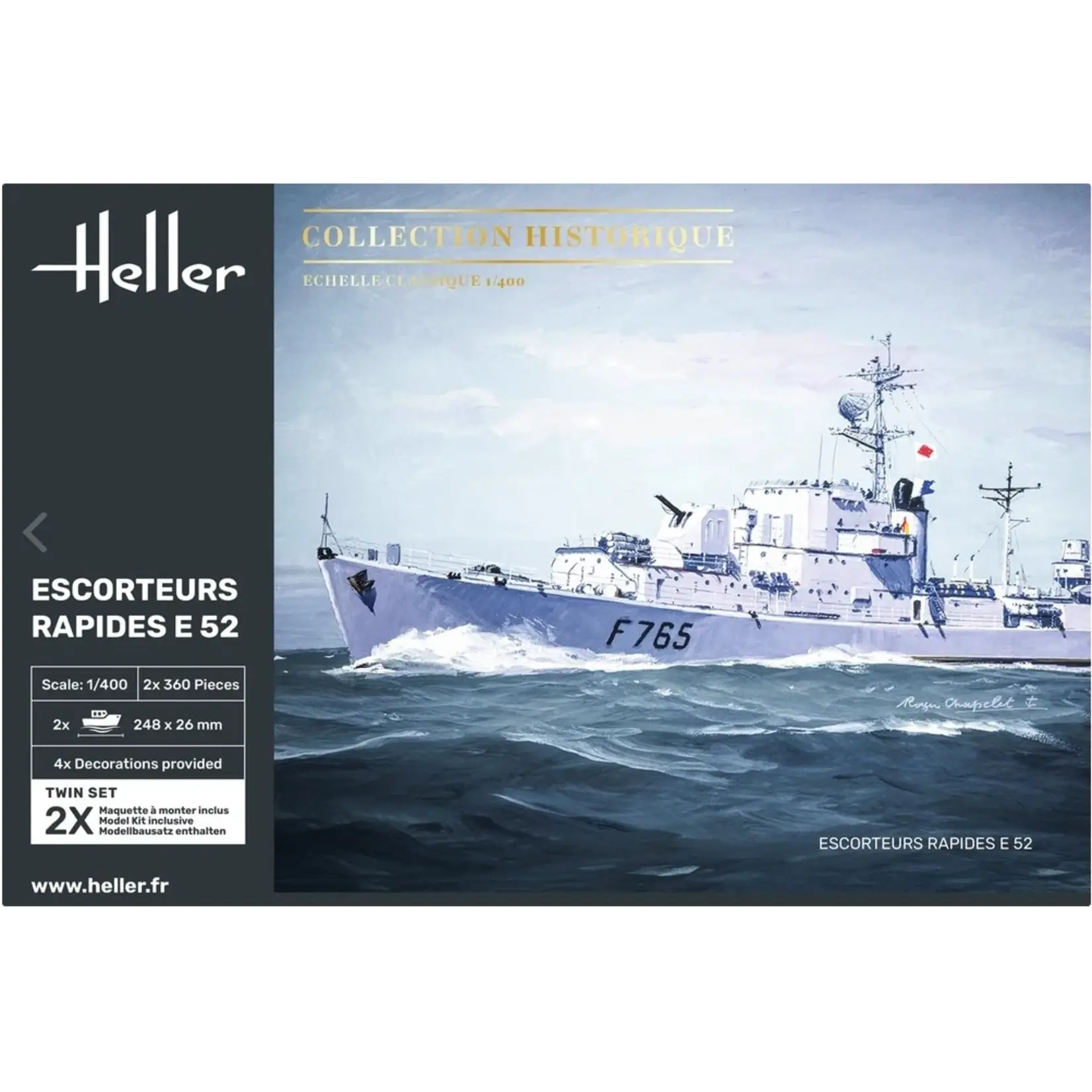 Heller 81094 1/400 Escorteurs Rapides E 52 French Frigate - 2 Kits
