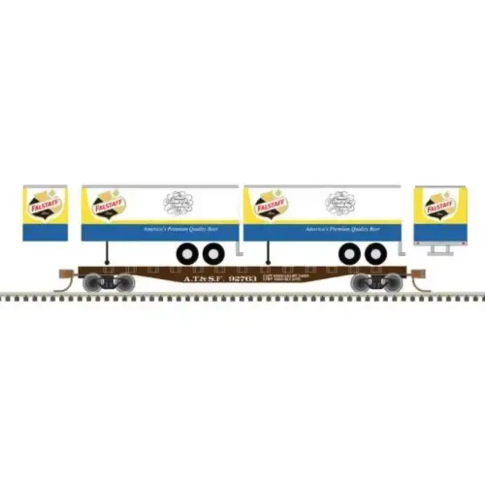 Atlas 50006505 N 50' Flat with 2 Trailer ATSF #92756