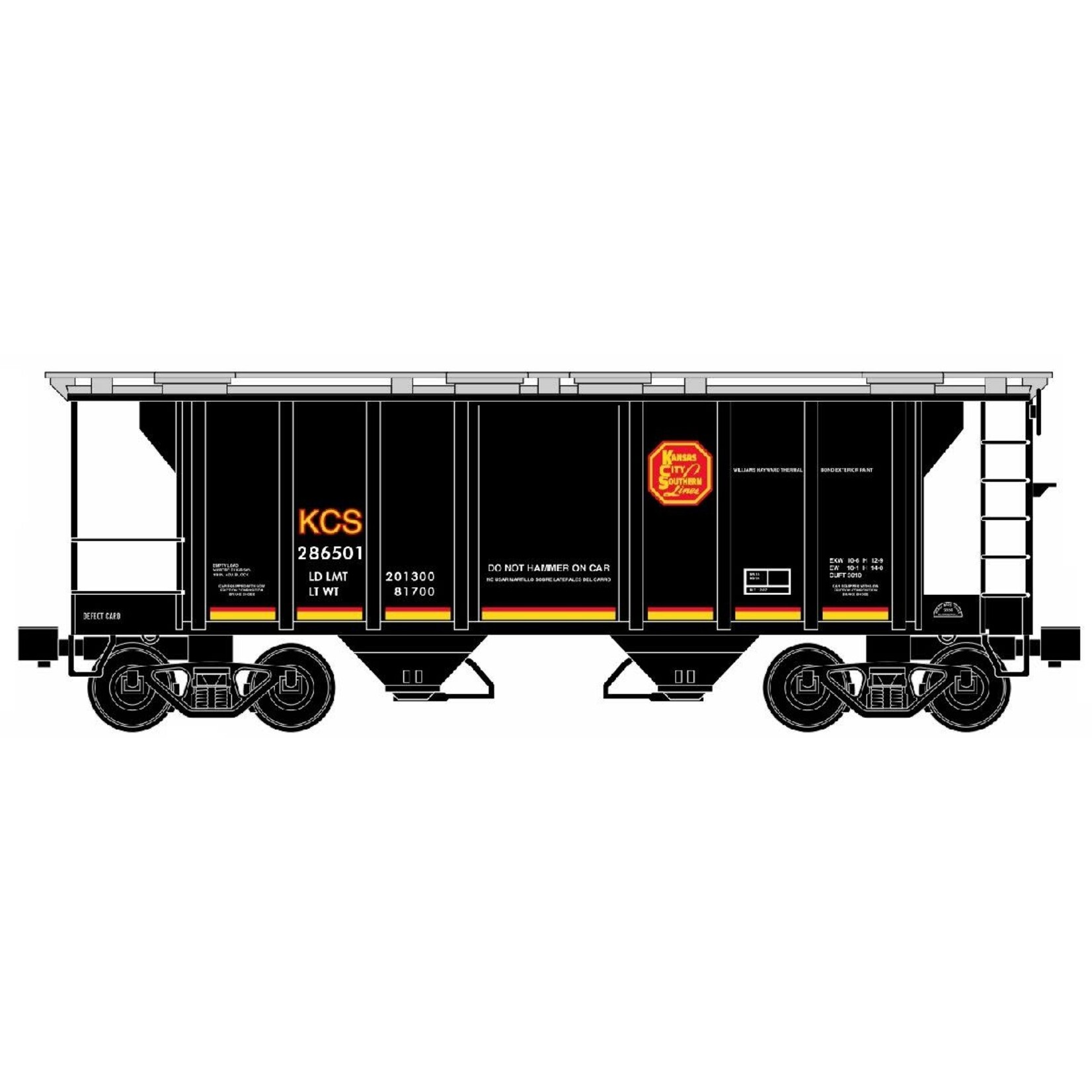Ready Made Trains 86391 O 2 Bay Covered Hopper KCS