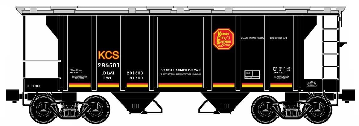 86391 O 2 Bay Covered Hopper KCS