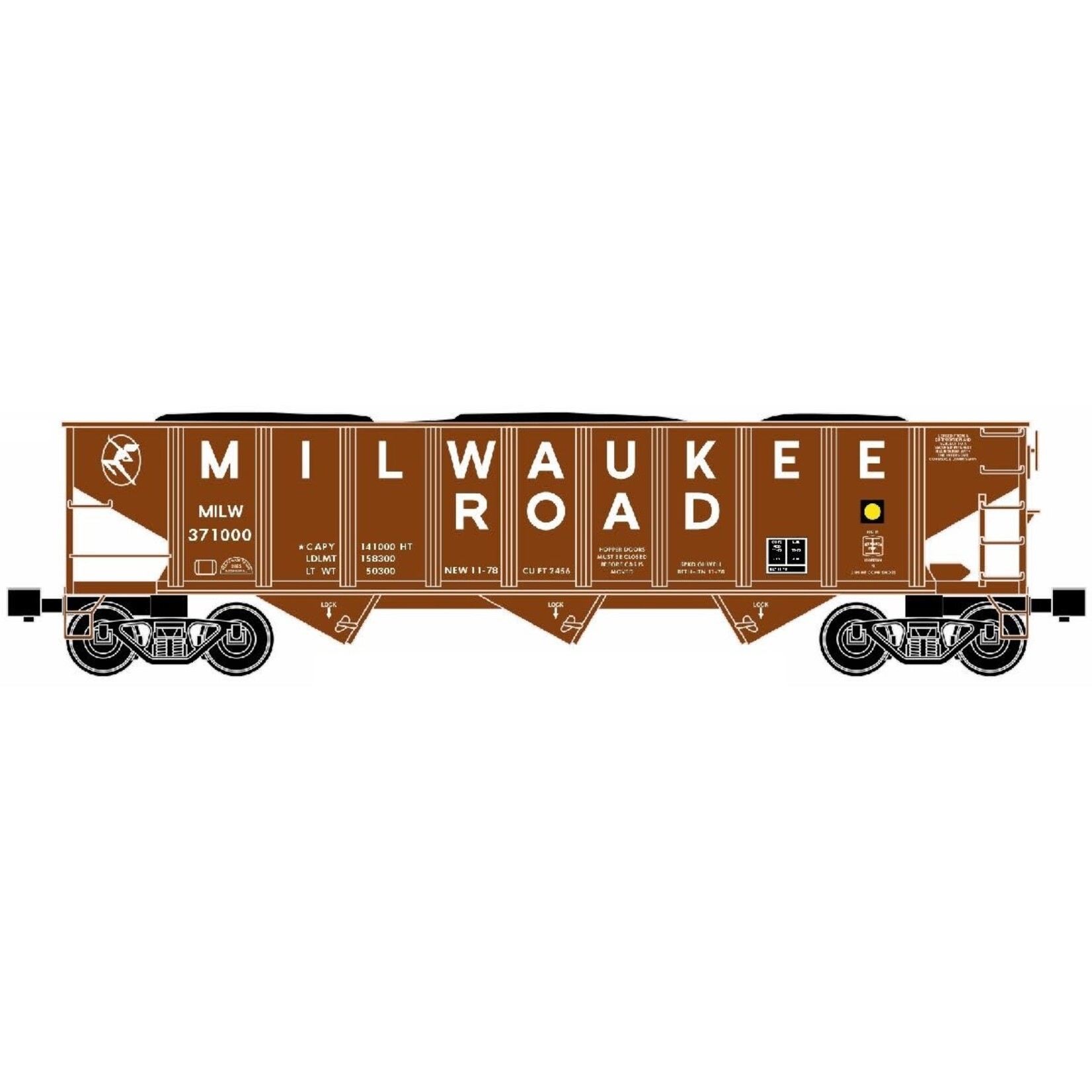 Ready Made Trains 66216 O 3 Bay Hoppe Milwaukee Rd