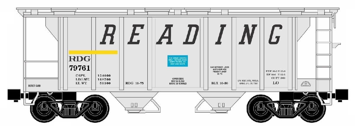 86320 O 2 bay Covered Hopper RDG
