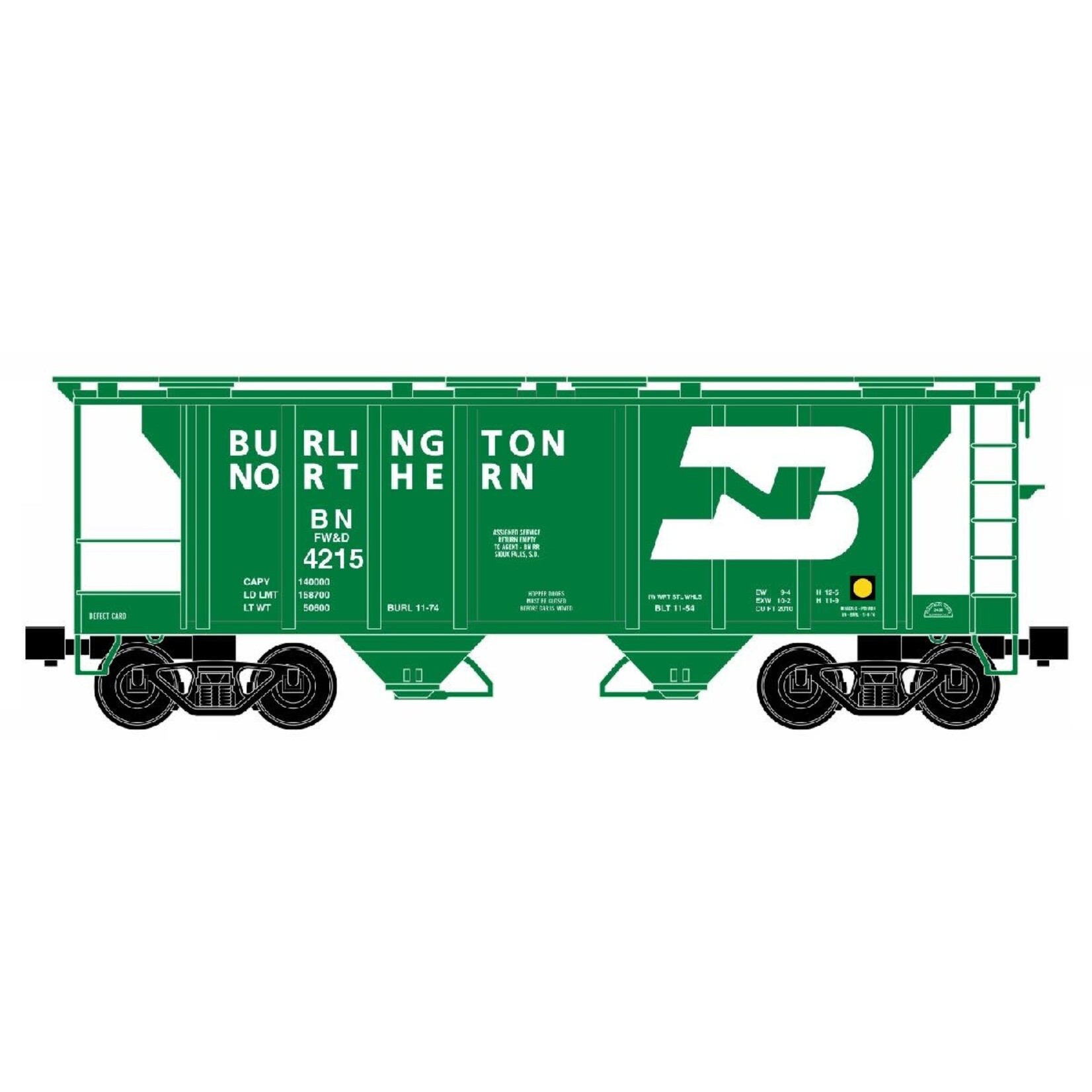 Ready Made Trains 86328 O 2 Bay Covered Hopper BN