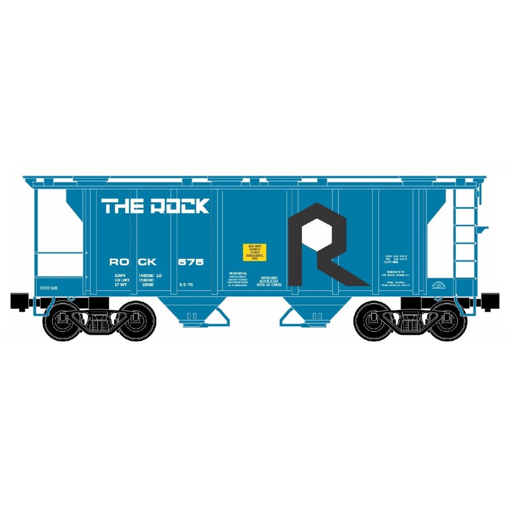 Ready Made Trains 86340 O 2 Bay Covered Hopper The Rock