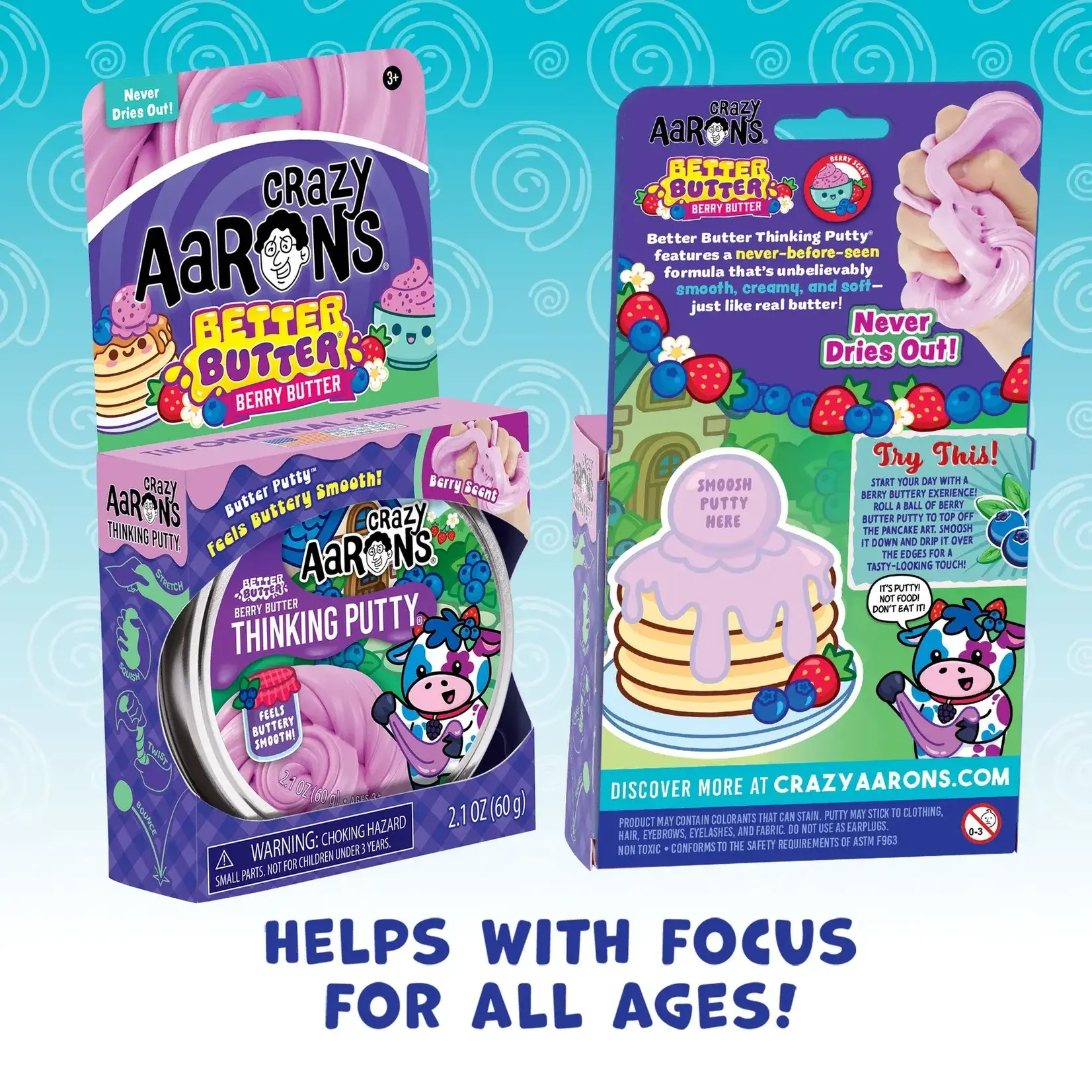 Crazy Aarons YB020 Thinking Putty Better Butter Berry 4" Tin