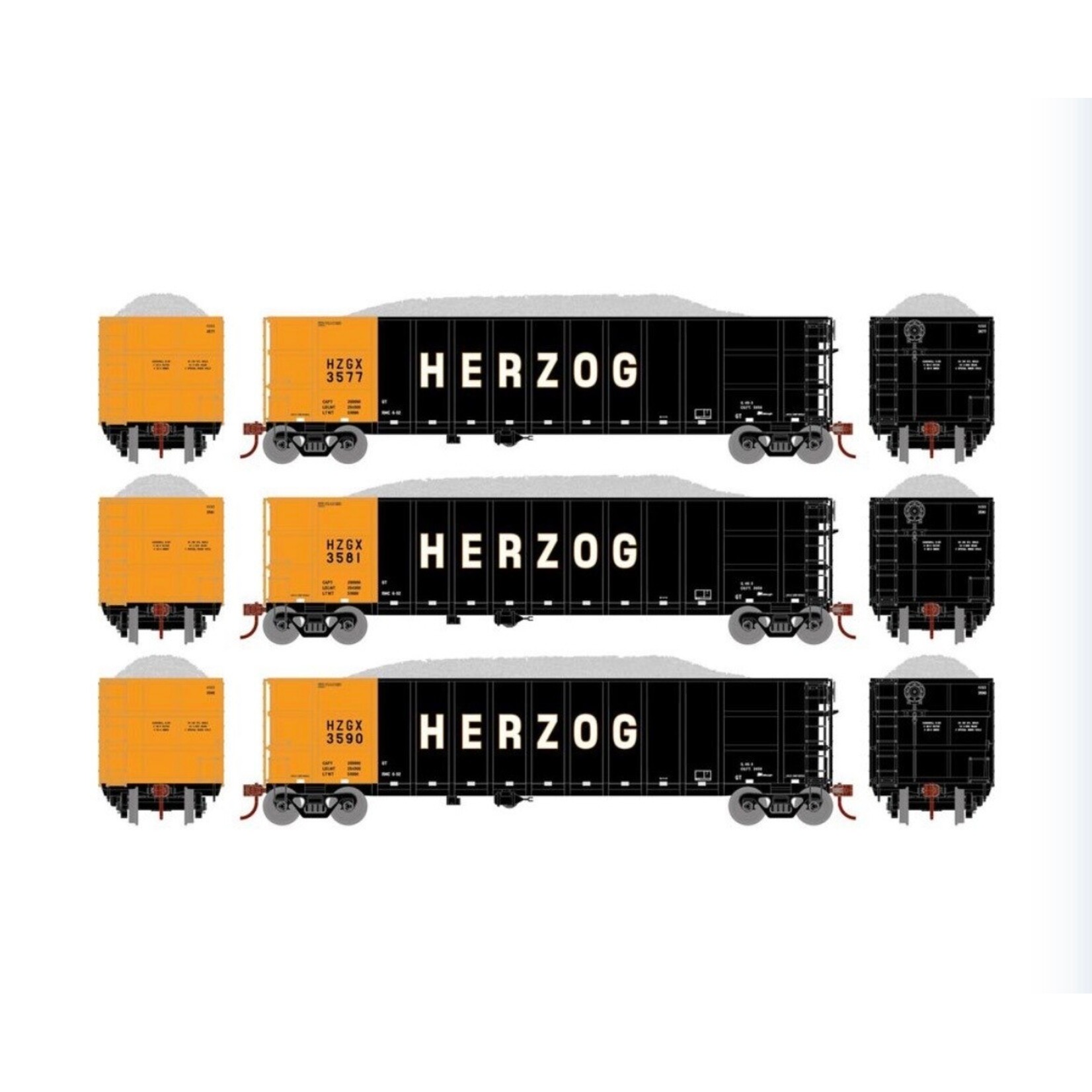 Athearn 7669 HO Thrall High Side Gondola w/Load HZGX #2 (3)