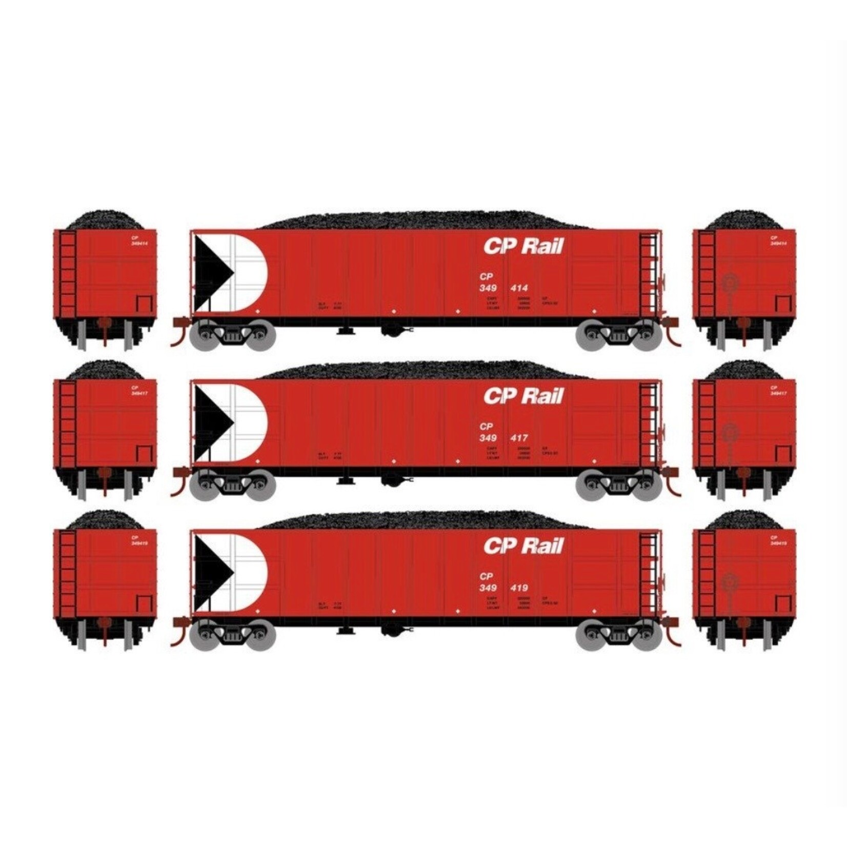 Athearn 7672 HO Thrall High Side Gondola w/Load CPR #2 (3)