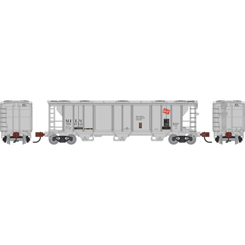 1724 N PS-2 2893 3-Bay Covered Hopper MILW Primed For Grime