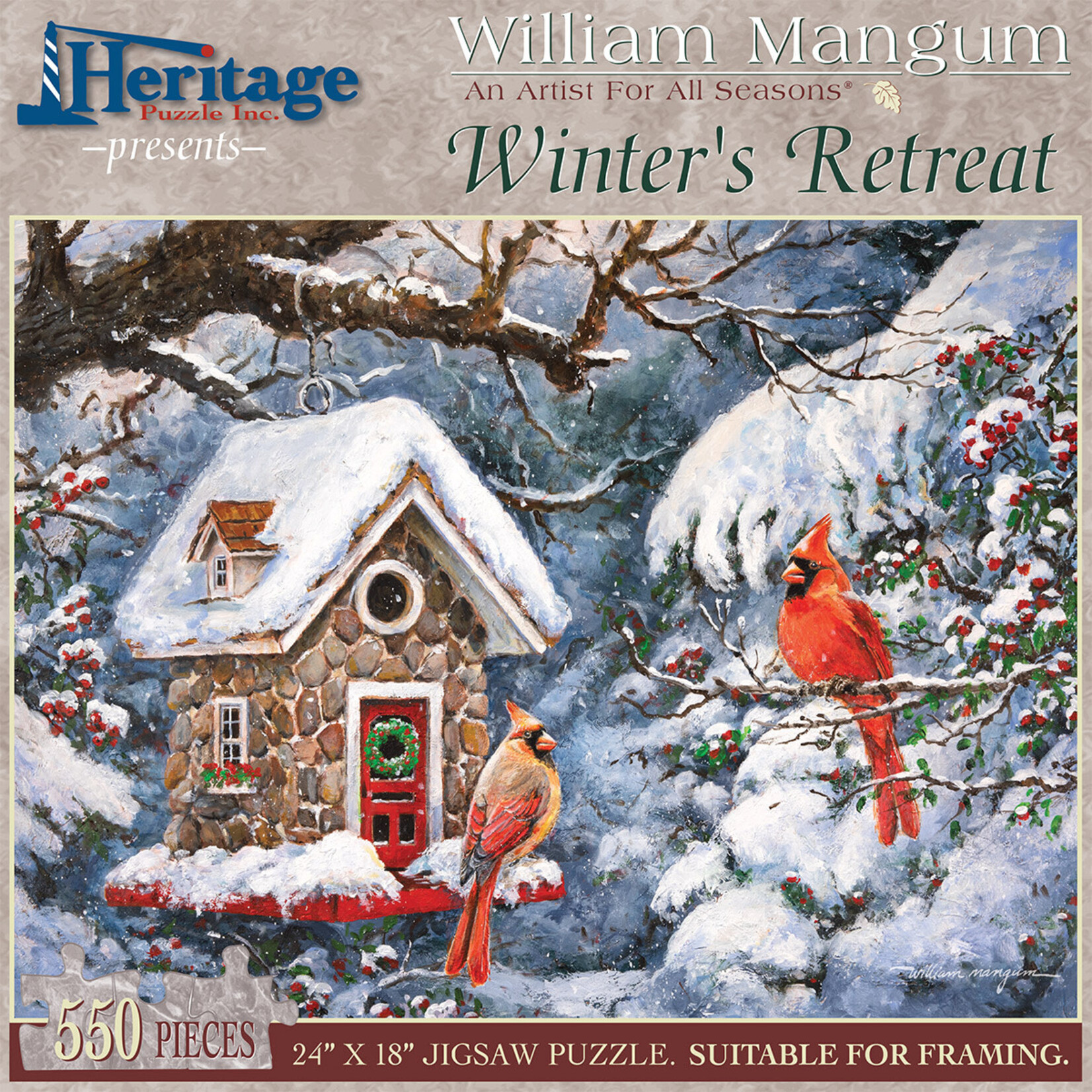 Heritage Puzzle 50579 Winter's Retreat 550 Piece Puzzle