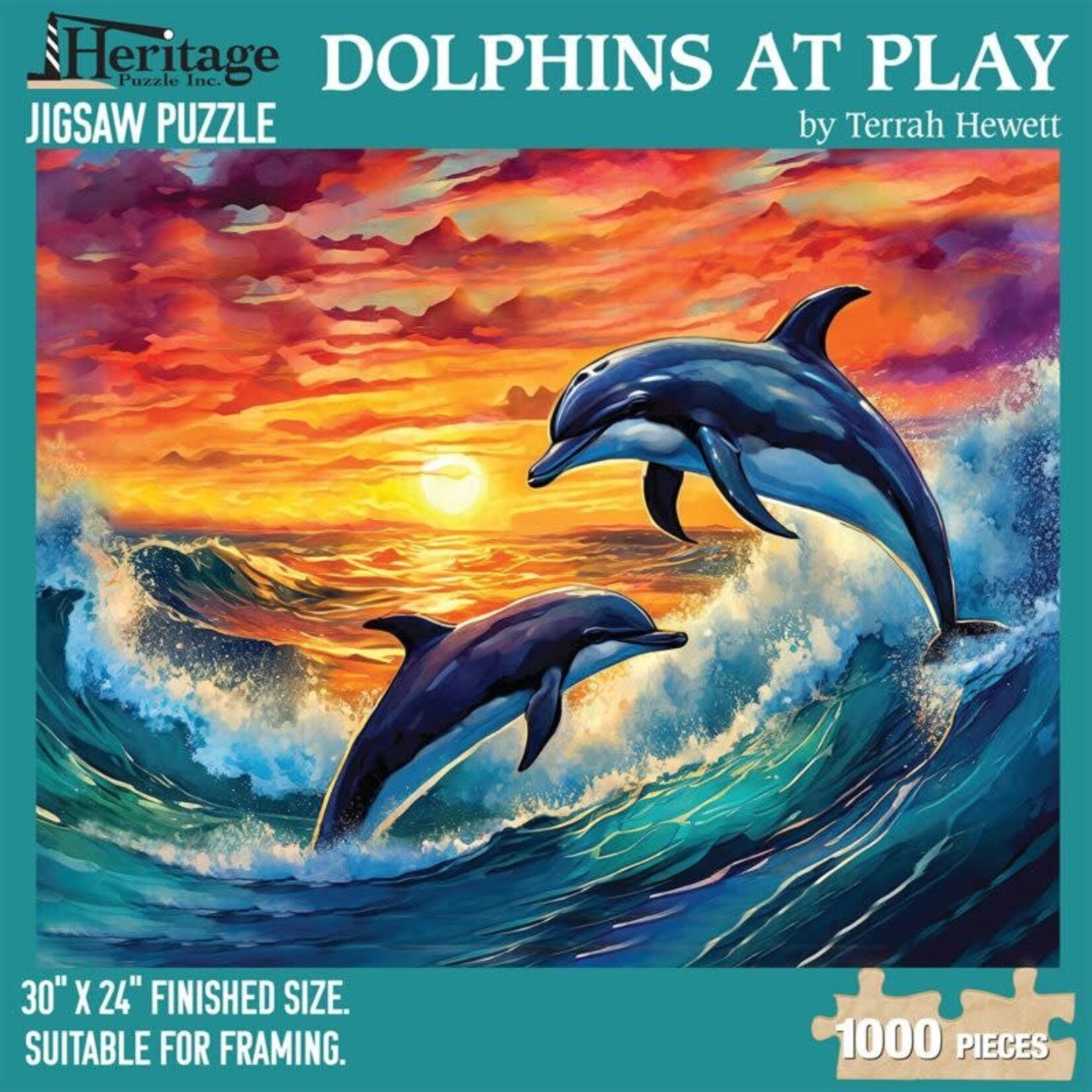 Heritage Puzzle 40806 Dolphins at Play 1000 Piece Puzzle