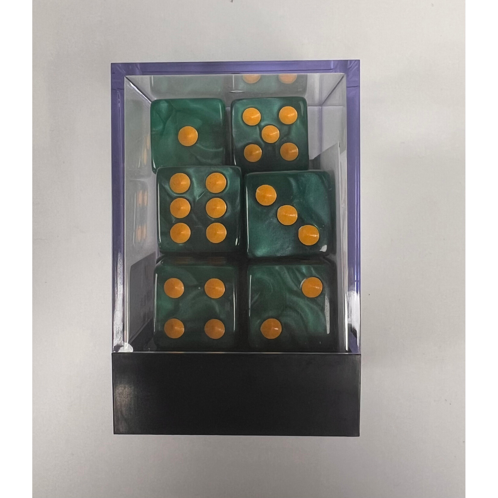 Whimsy Dice 10 Square Acrylic 16mm D6 - Green Pearl