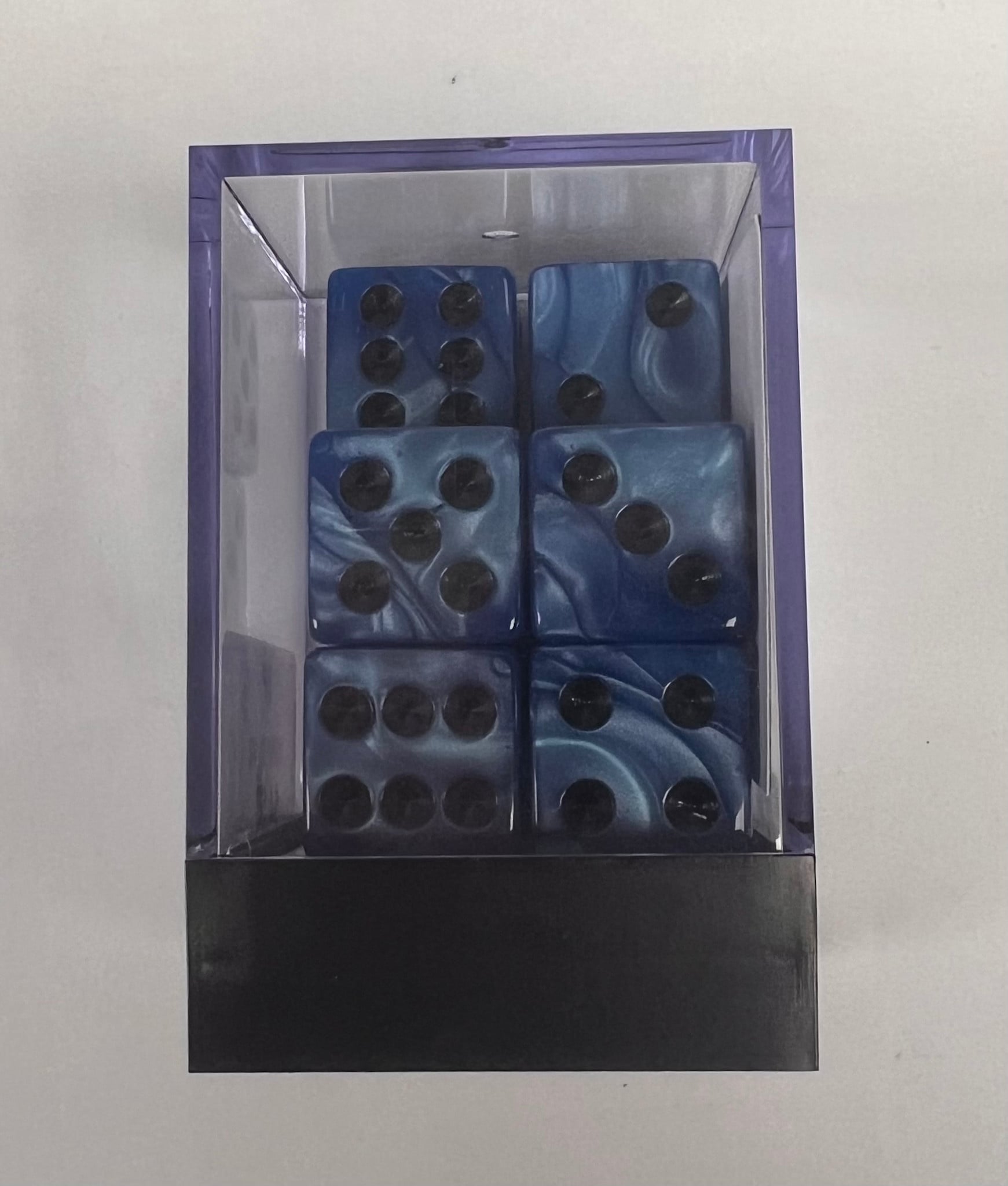 Whimsy Dice 10 Square Acrylic 16mm D6 - Blue Pearl