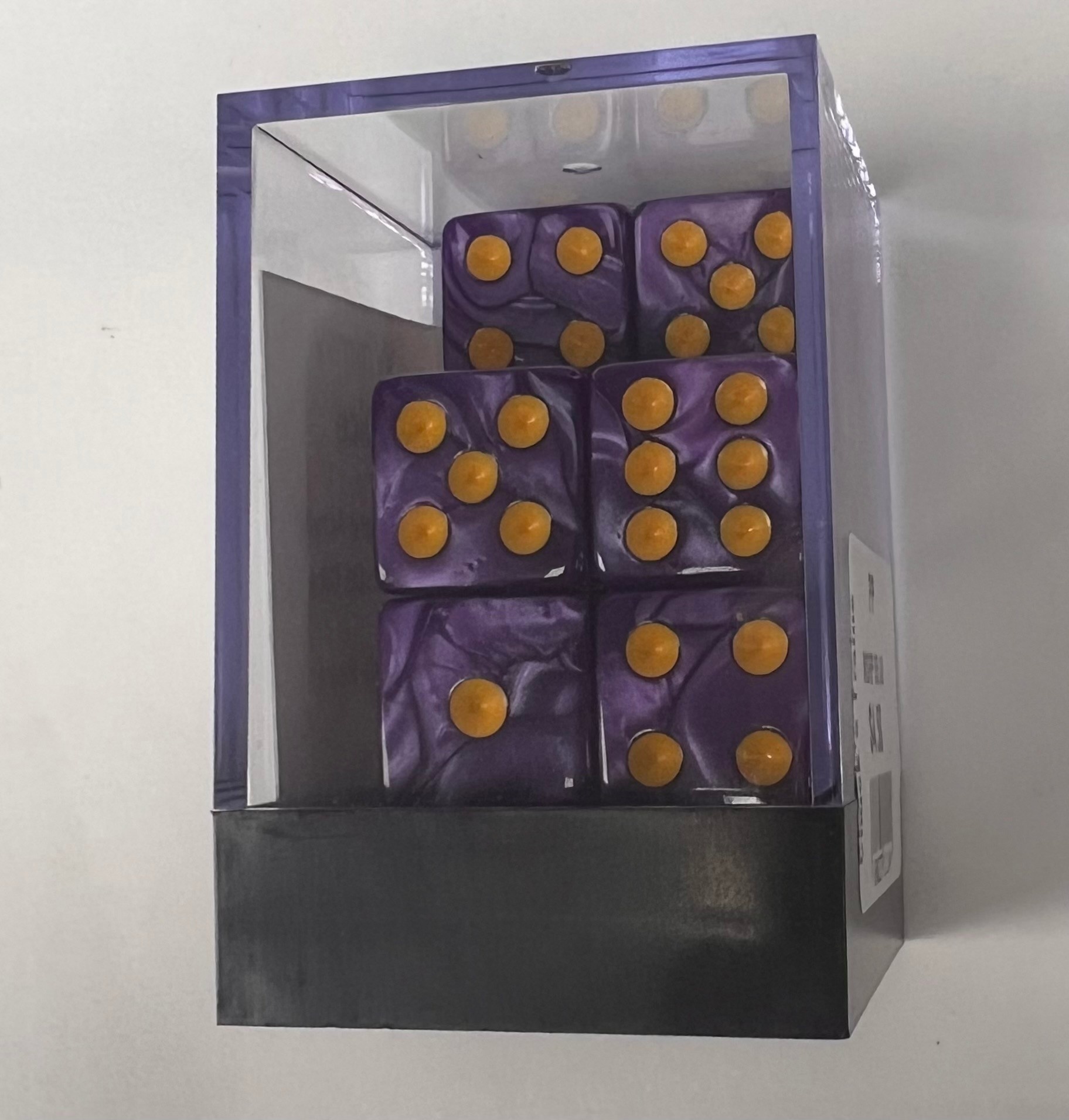 Whimsy Dice 10 Square Acrylic 16mm D6 - Purple Pearl