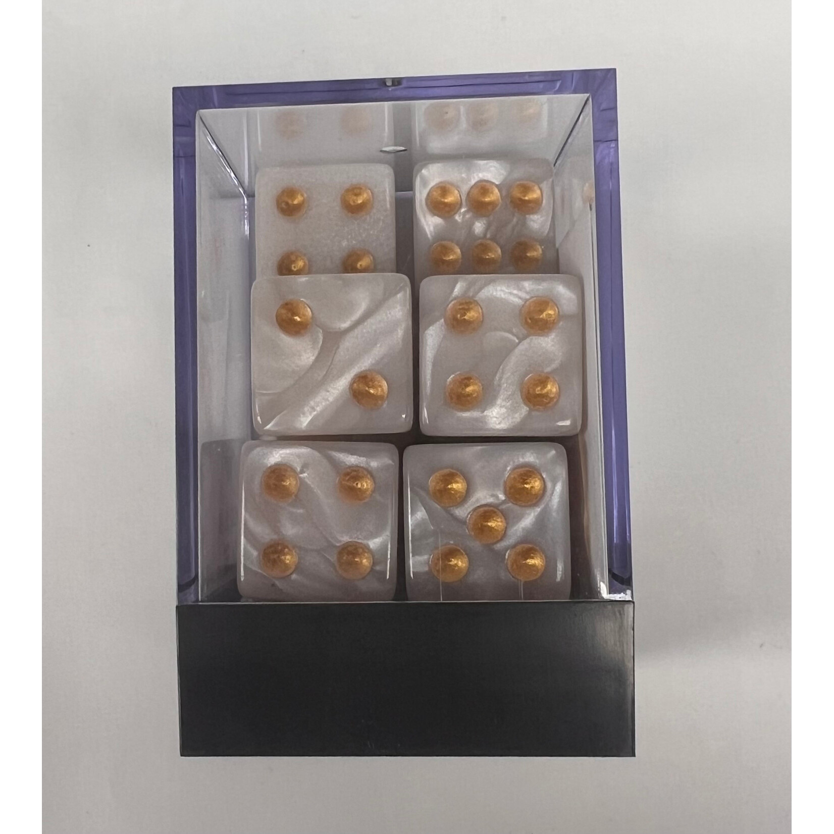 Whimsy Dice 10 Square Acrylic 16mm D6 - White Pearl