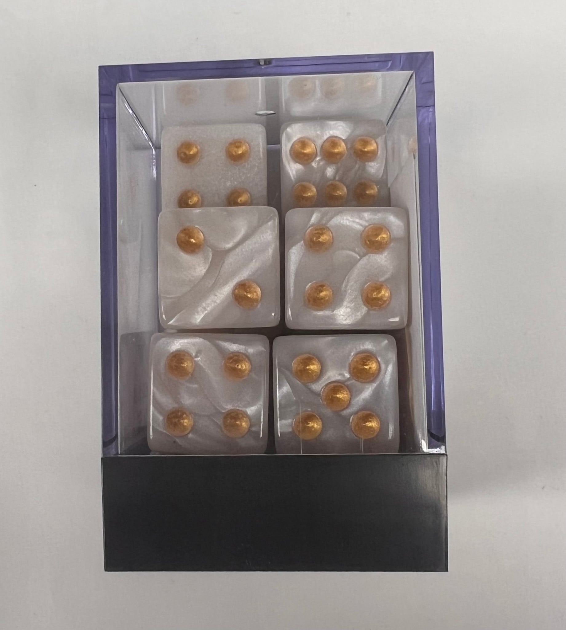 Whimsy Dice 10 Square Acrylic 16mm D6 - White Pearl