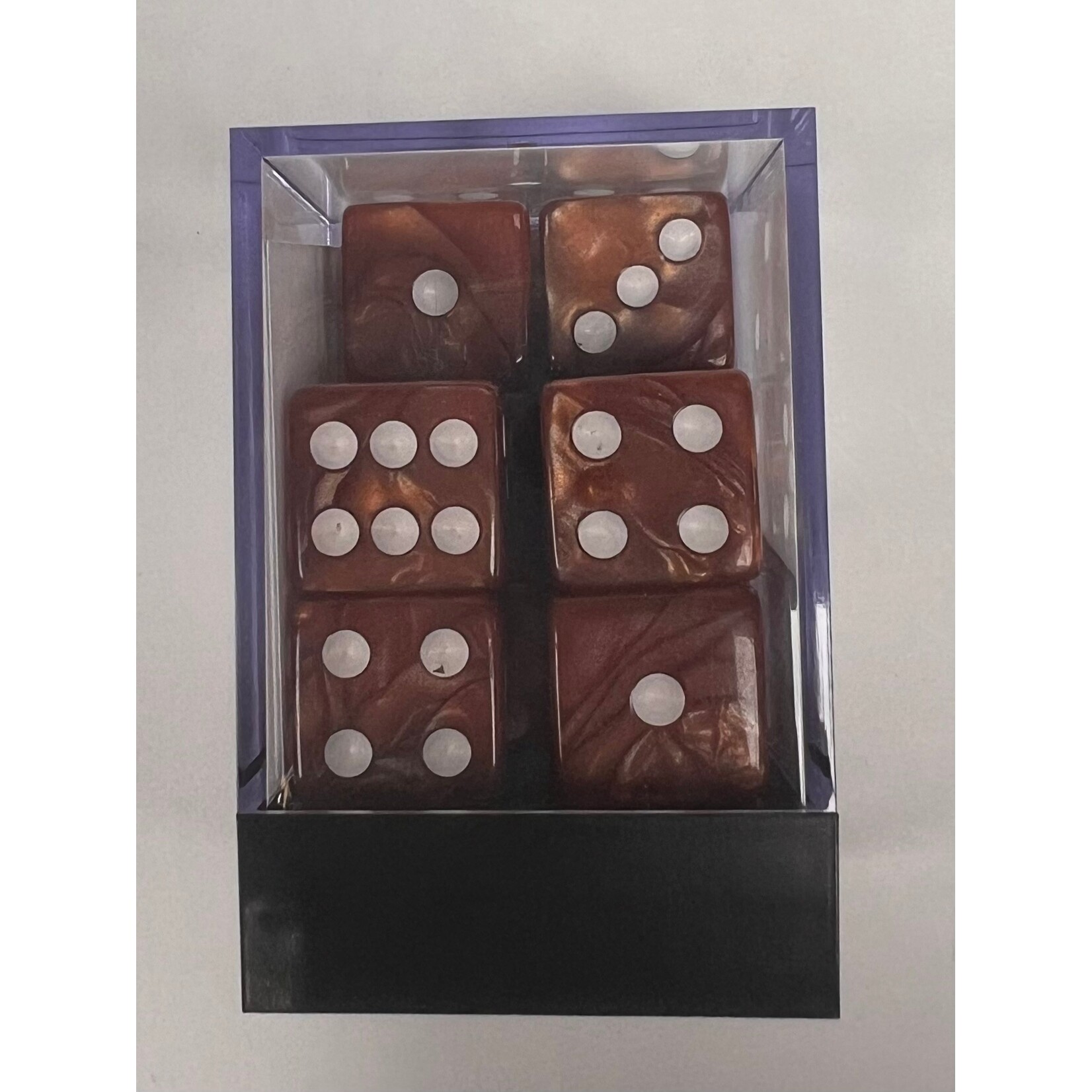 Whimsy Dice 10 Square Acrylic 16mm D6 - Brown Pearl