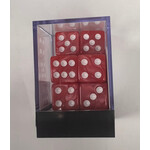 Whimsy Dice 10 Square Acrylic 16mm D6 - Rose Red Pearl