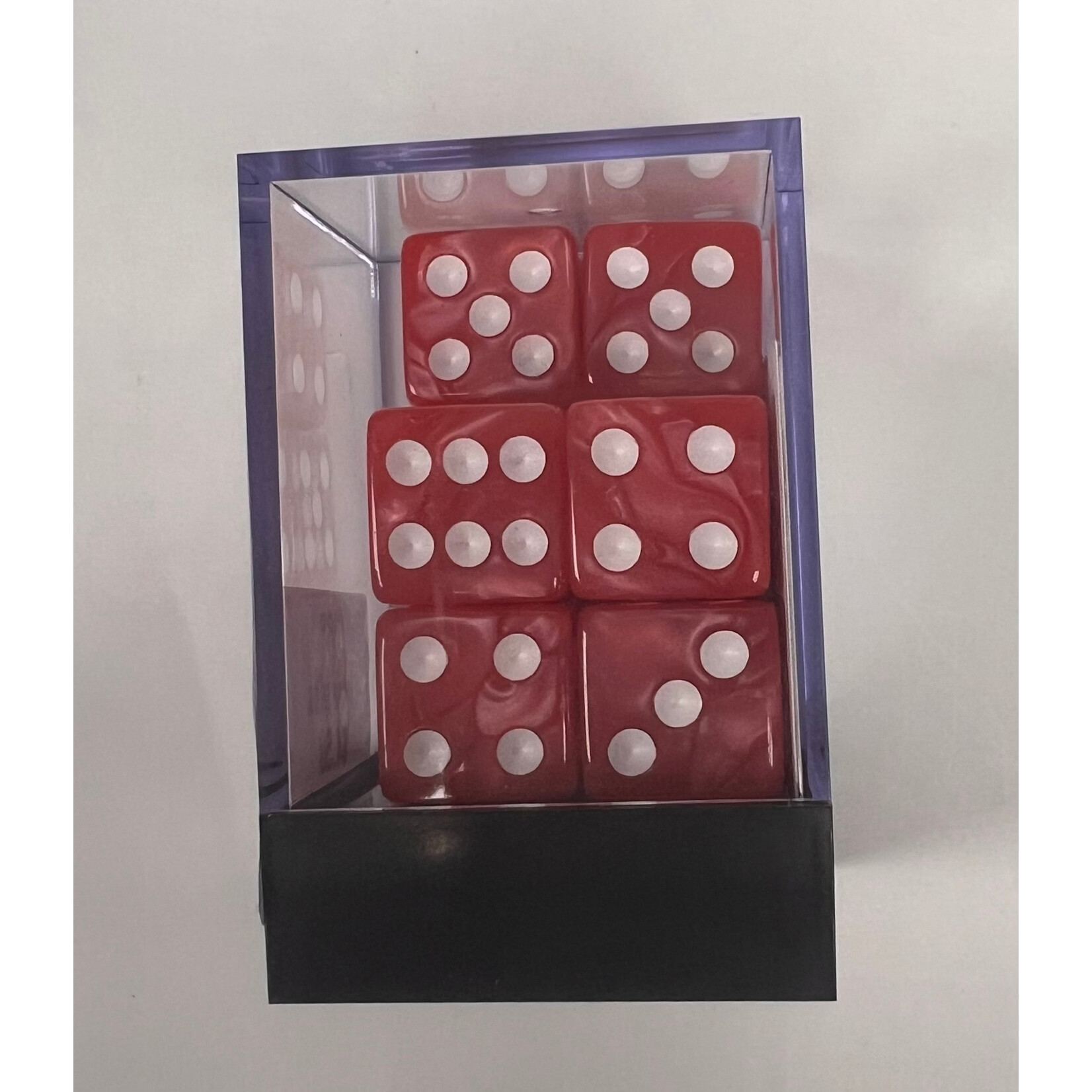 Whimsy Dice 10 Square Acrylic 16mm D6 - Rose Red Pearl