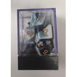 Whimsy Dice 7 Polyhedral Acrylic RPG - Blue & White