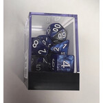 Whimsy Dice 7 Polyhedral Acrylic RPG - Blue & Silver