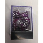 Whimsy Dice 7 Polyhedral Acrylic RPG - Purple & Silver