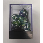Whimsy Dice 7 Polyhedral Acrylic RPG - Blue & Green