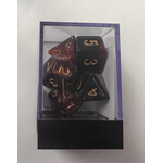 Whimsy Dice 7 Polyhedral Acrylic RPG - Red & Black