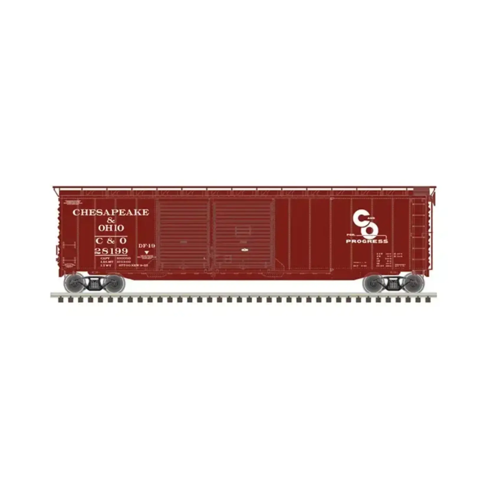 Atlas 20006575 HO 50' Postwar Box Car Chesapeake & Ohio #28199
