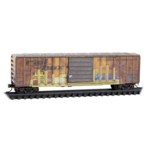 Micro Trains By Atlas 025144019 N 50' Single Door Rib Side Box Car w/o Roofwalk Weathered Burlington Northern Ex Railbox 250463