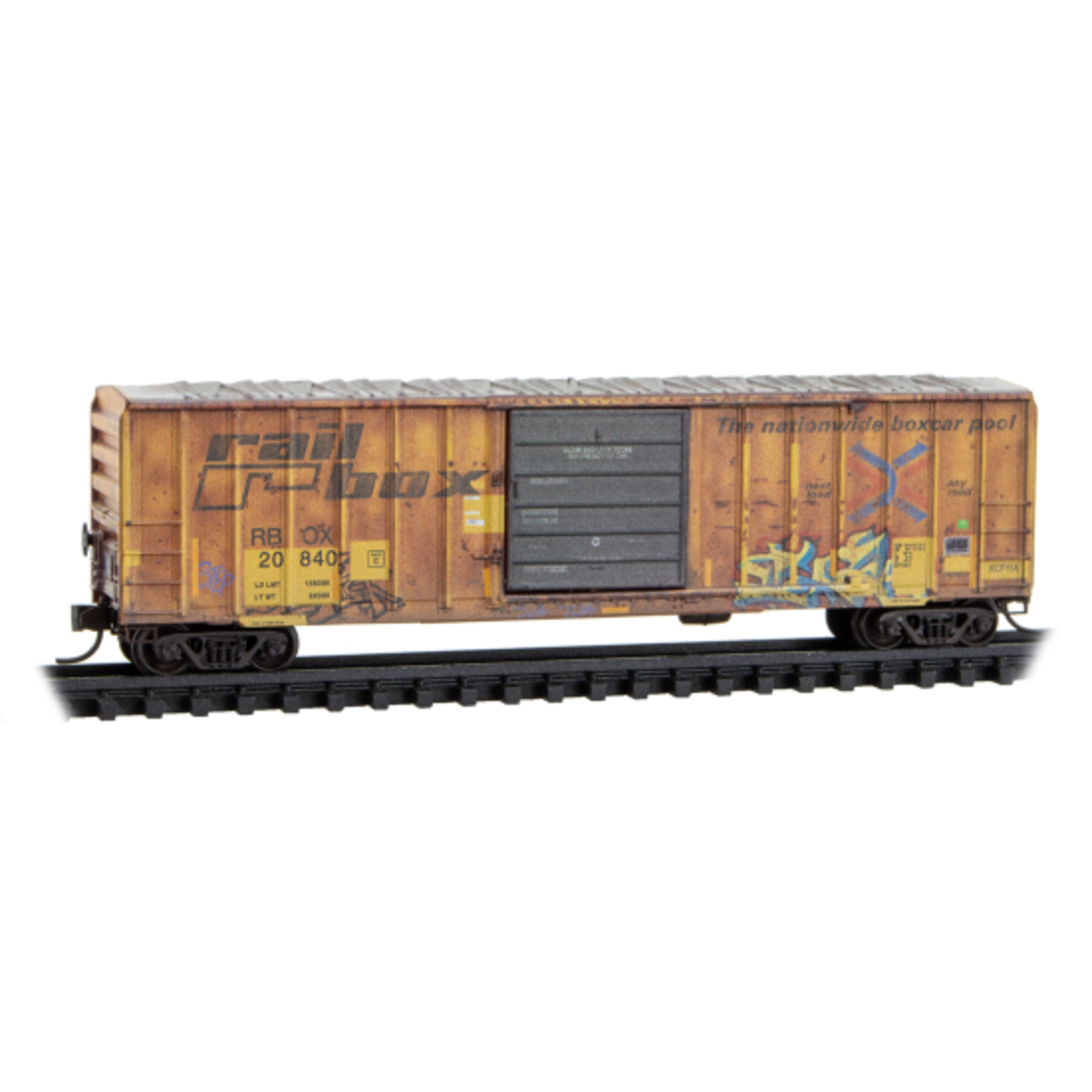 Micro Trains By Atlas 025144011 N 50' Single Door Rib Side Box Car w/o Roofwalk Weathered Railbox 20840