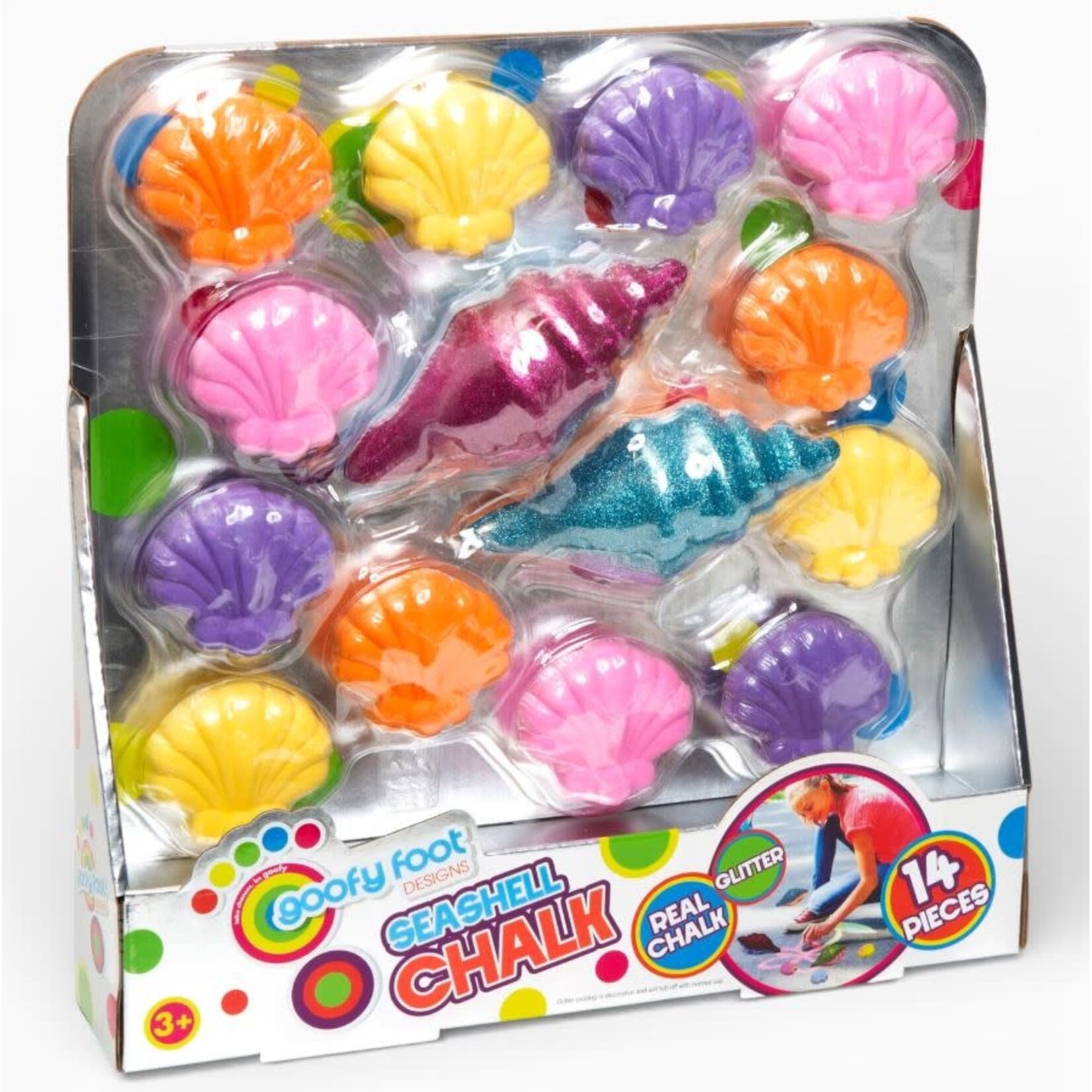 Goofy Foot Designs Seashell Sidewalk Chalk 14 Pieces
