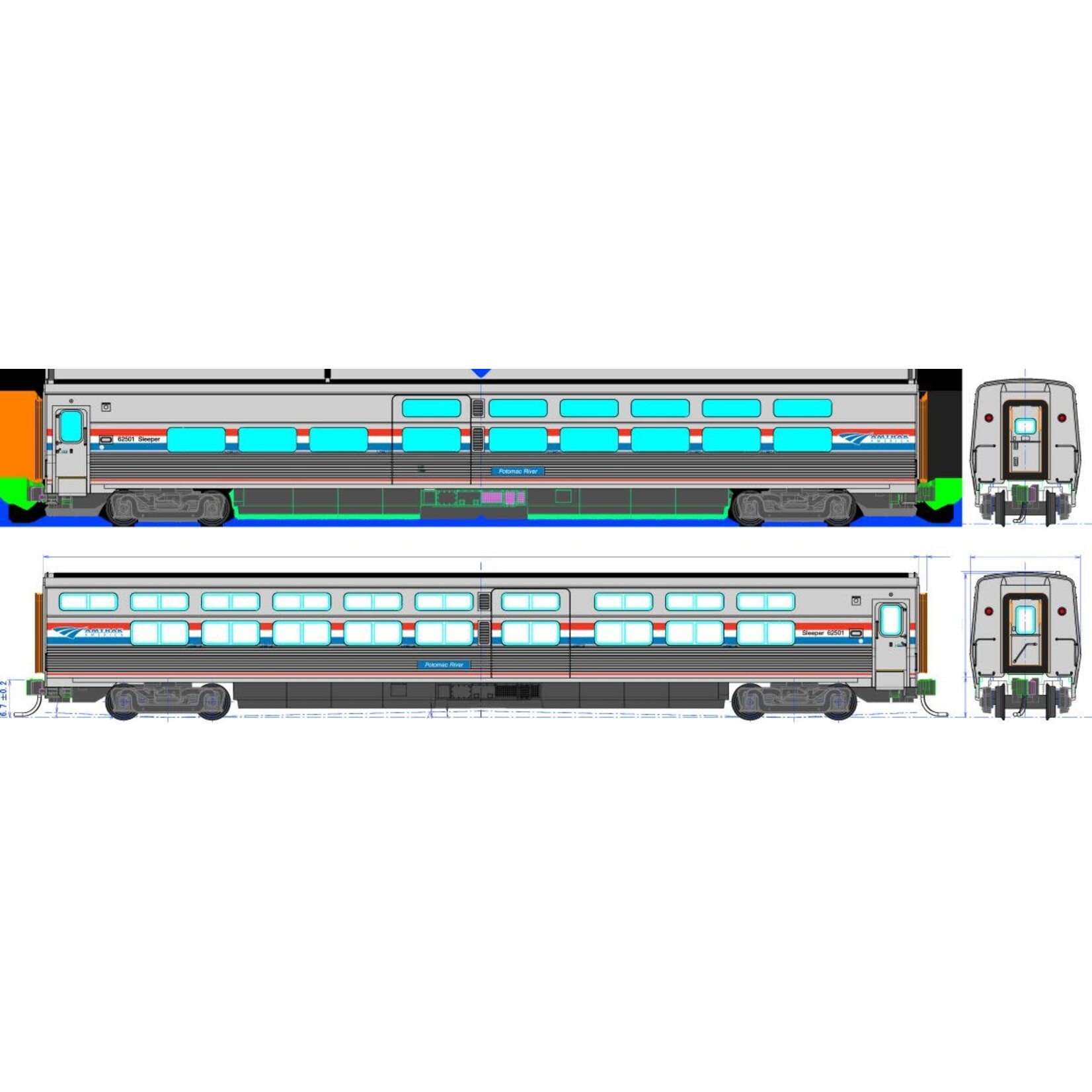 Kato 356222 HO Amtrak Viewliner II Sleeper