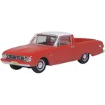 Oxford Diecast 87FA60001 Ford Falcon Ranchero 1960 - Montecarlo Red / Corinthian White