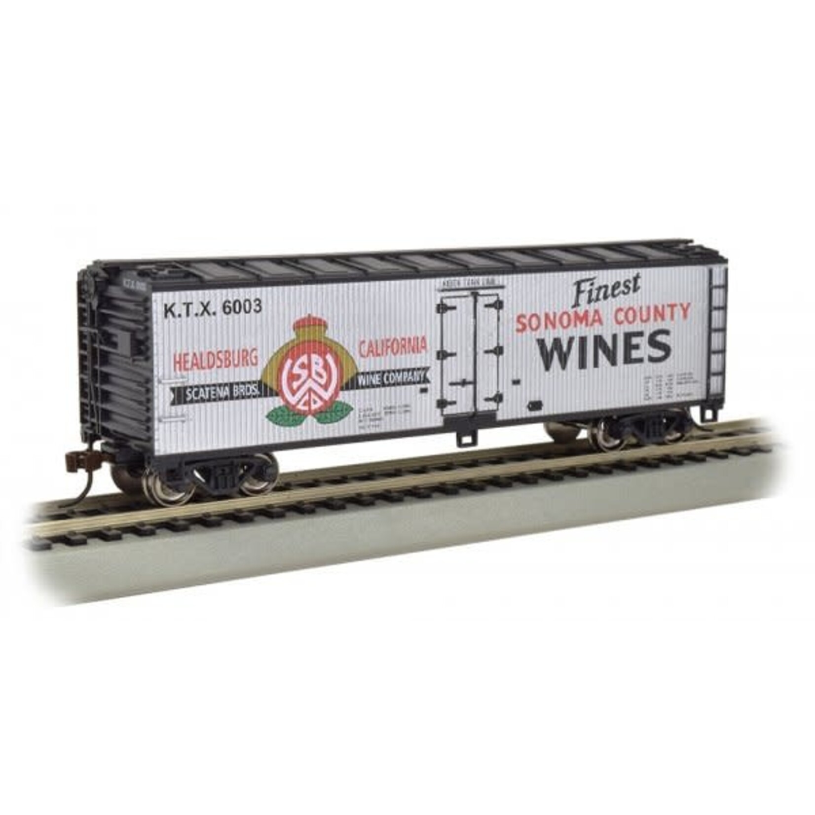 Bachmann 19808 HO 40 Wood Reefer Sonoma Wine