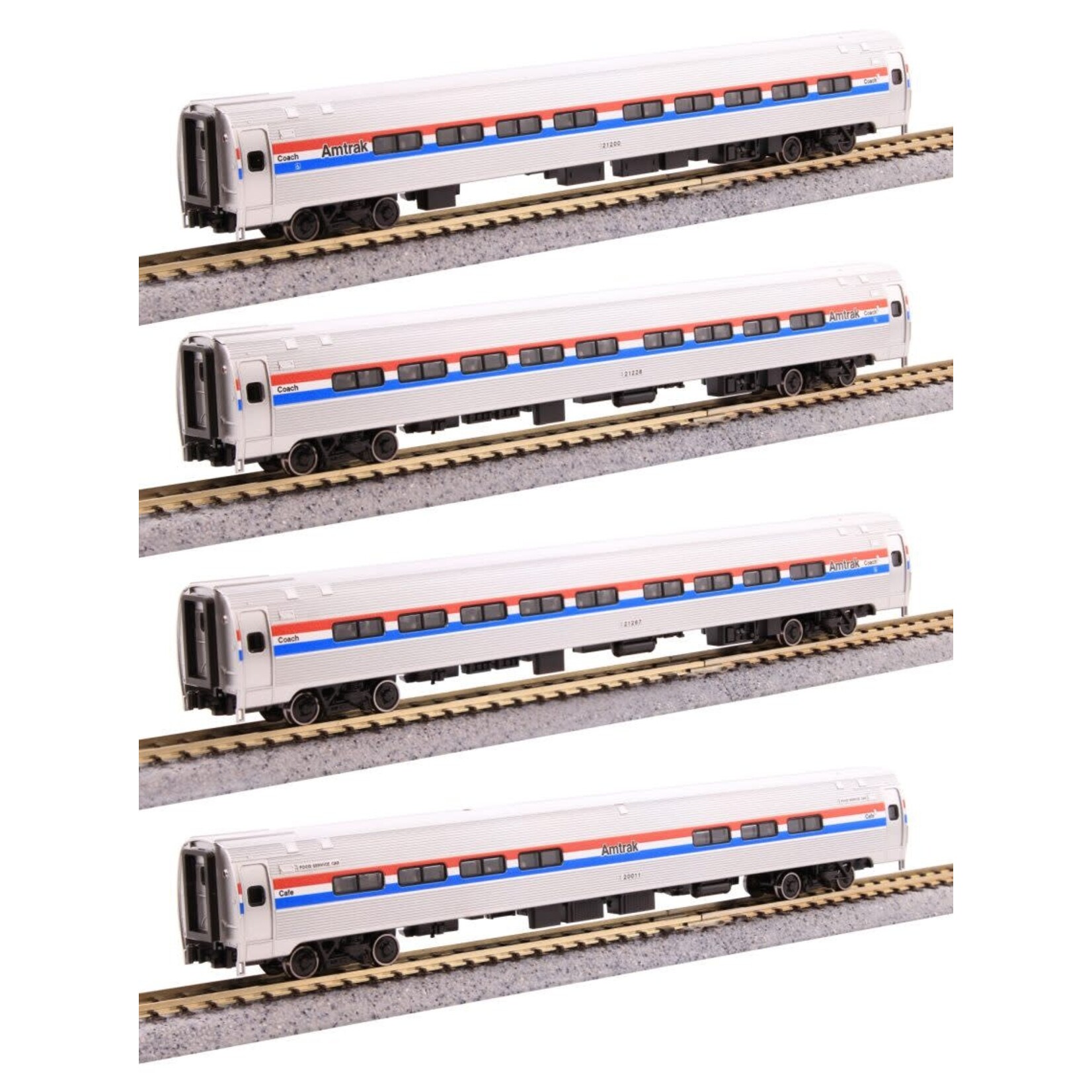 Kato 1068020 N Amfleet 1 4-Car Bookcase Set Ph. 3