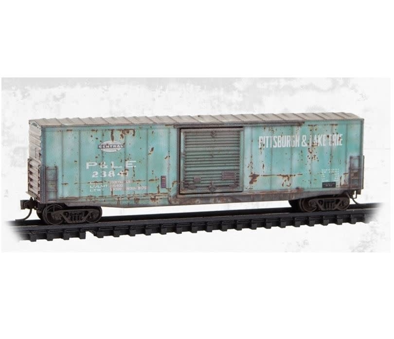 180144470 N 50' Single Door Box Car Weathered Pittsburgh & Lake Erie 23841